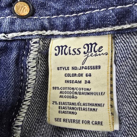 Miss Me Embellished Button Flap Bling Bootcut Jeans - Size 27 - JP4656B9 - Picture 8 of 9